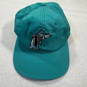 Vtg Starter Florida‎ Marlins MLB Baseball Teal Snap Back Hat Cap Miami